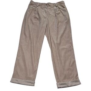 NiMin Women’s High Waist Pleated Slouchy Corduroy Cuffed‎ Hem Pants Size 2XL NWT
